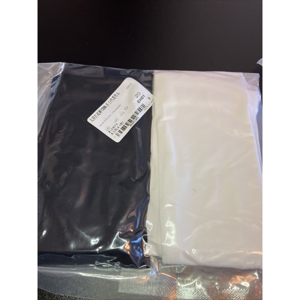 Century Star Ballet Tights Girls L Black White New 2 Pack Dance Footed 6-9 Years
